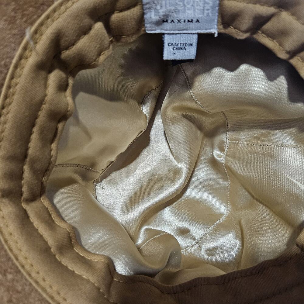 Wilsons Leather Maxima Vintage 90's Floppy Hat Suede With Embroidered Floral... - Picture 5 of 5